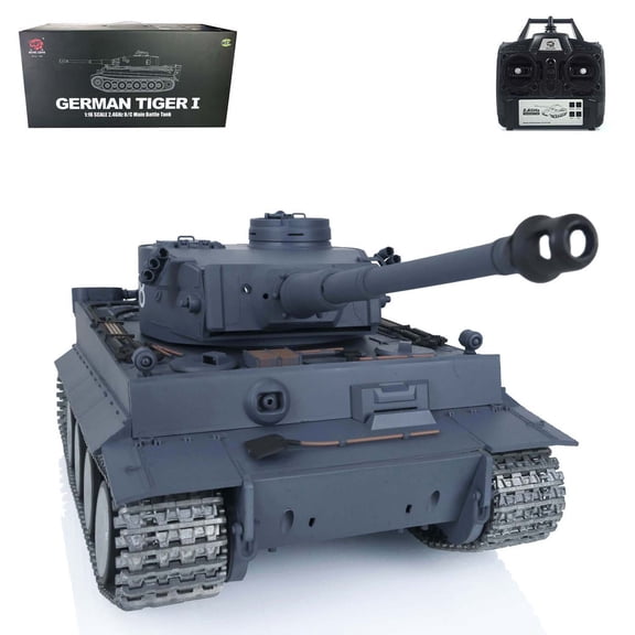 Henglong 1/16 7.0 Tiger I IR BB RTR RC Tank 3818 W/ Barrel Recoil Metal Tracks Wheels Sound Smoke