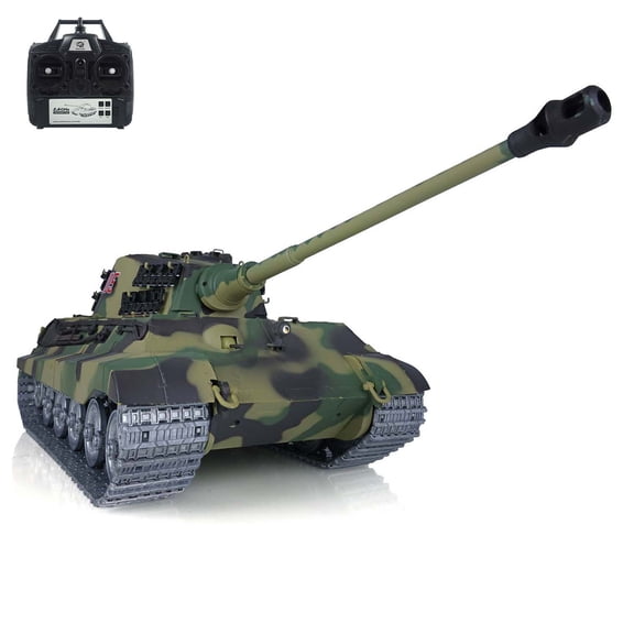 Henglong 1/16 TK7.0 Customized King Tiger RC RTR BB IR Tank 3888A Metal Wheels Barrel Recoil