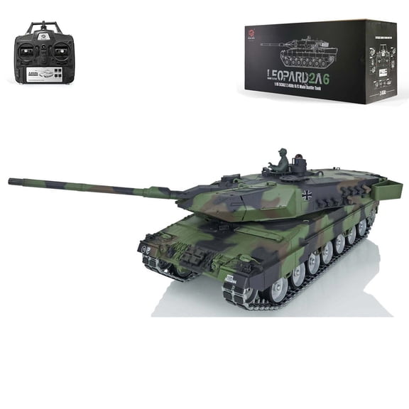 Henglong 1/16 TK7.0 Leopard2A6 RC BB IR Tank 3889 Barrel Recoil Metal Tracks W/ Rubbers