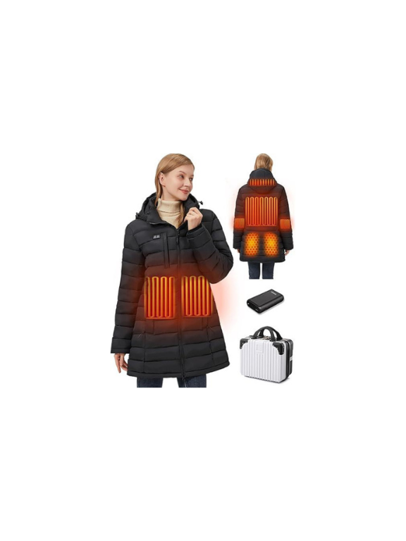 Hengriacly Womens Heated Jacket 8Zone Graphene Heating with Battery Pack