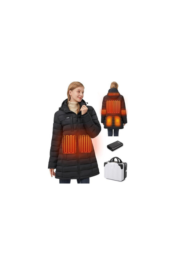 Hengriacly Womens Heated Jacket 8Zone Graphene Heating with Battery Pack