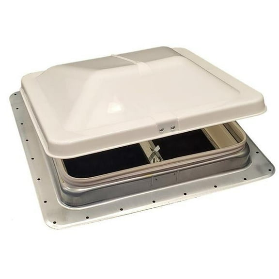 Hengs HNG74112A-C2G1 14 in. Universal Vent 12V Easy Change Smoke LID - Galv Collar White Screen Frame 90091 Garnish Plain Box