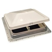 Hengs HNG74112A-C2G1 14 in. Universal Vent 12V Easy Change Smoke LID - Galv Collar White Screen Frame 90091 Garnish Plain Box