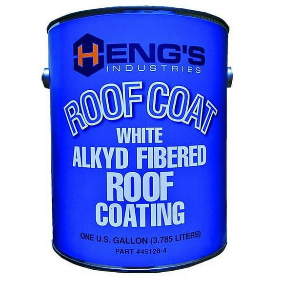 Hengs 45128-4 - Plas-T-Cote 128 oz. Alkyd Fibered Metal/Fiberglass White Roof Coating
