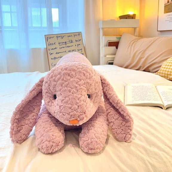 Hengshan Long Animal Body Pillow, Cute Bunny Bear Stuffed Plush Long Pillow, Ultra Soft Hugging Body Cushion for Sleeping, Cuddle Plush Toy Gift for Teens Adults