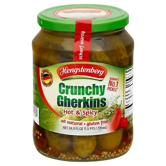 HENGSTENBERG GHERKINS HOT AND SPICY 24.3 OZ - Pack of 12