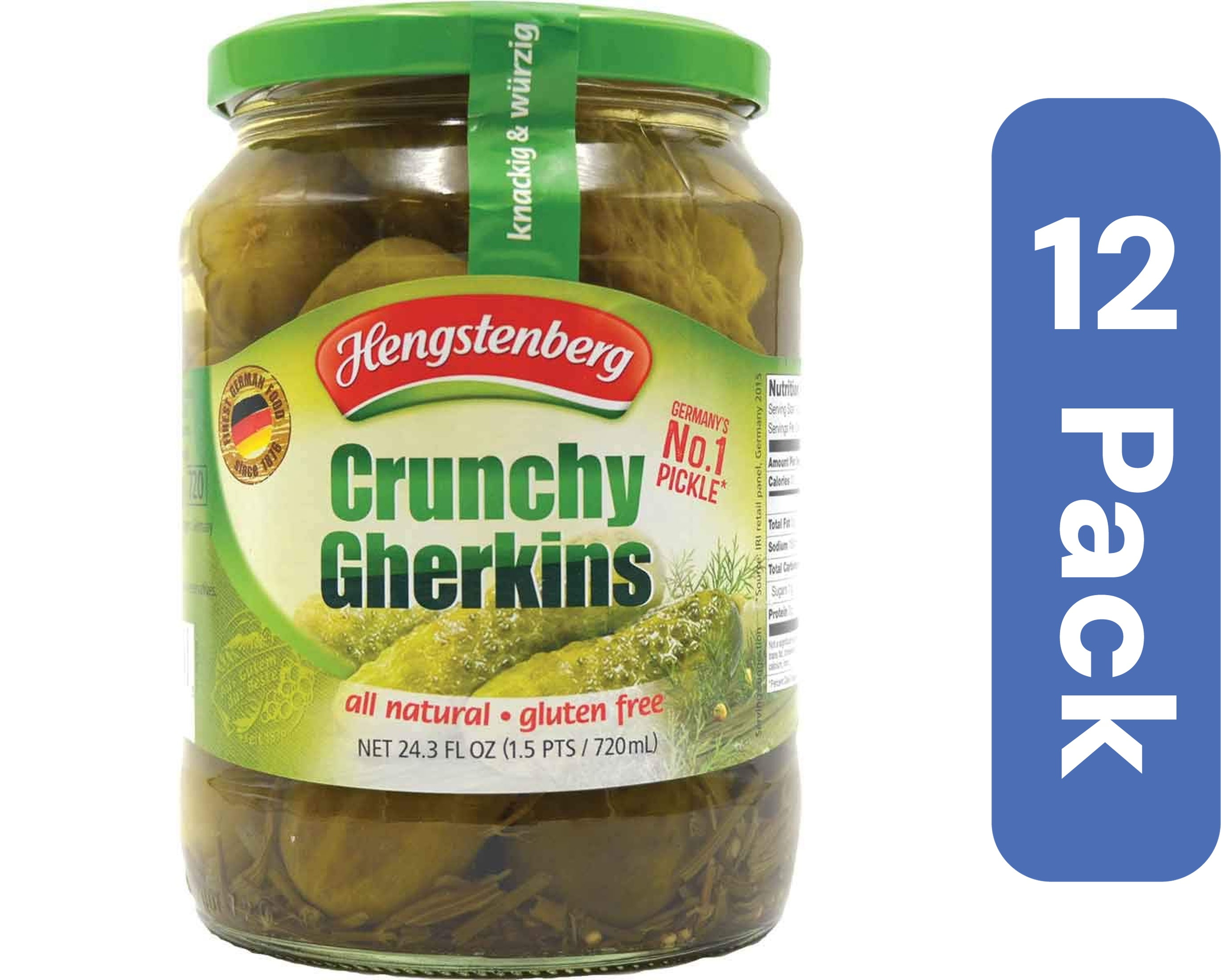 Hengstenberg Knax Gherkin Pickles 24.3 oz (Pack Of 12) - Walmart.com