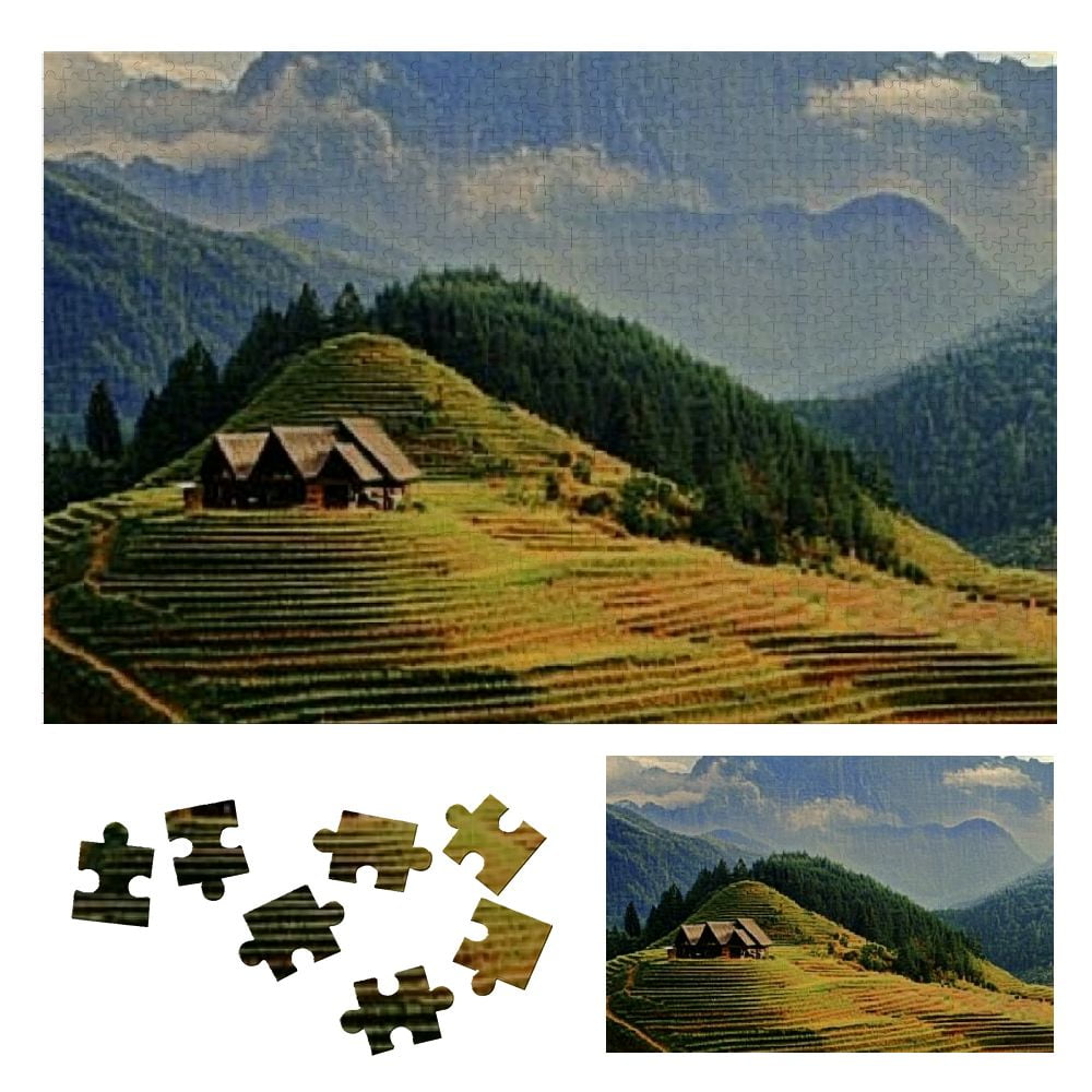 Hengt Mountain House Field Wooden Jigsaw Puzzle Impossible Wooden