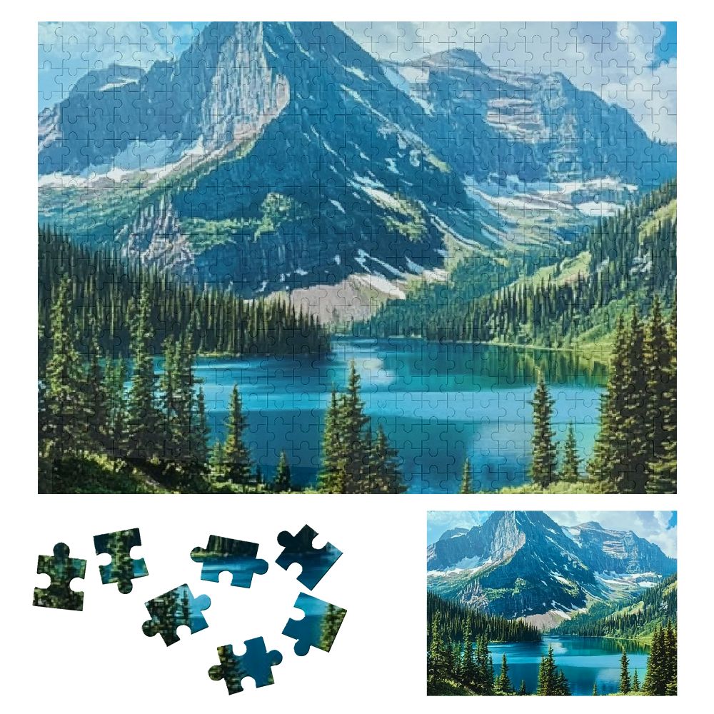 Hengt Mountain Range Lake Forest Wooden Jigsaw Puzzle Challenging