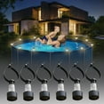 thumbnail image 1 of Hengtai 6PC Solar Lights Outdoor Solar LED Pool Lights, Suitable For Ground Pool Fence Decoration, LED Waterproof Pool Accessories Night Light Black, 1 of 7