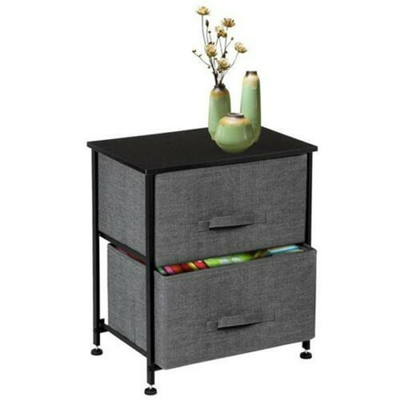 Hengu 2 Drawer Dresser, Fabric Drawers Closet Shelves for Bedroom, Closets, Living Room, Hallway, Gray