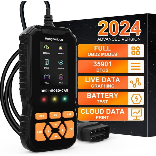 Hengzorious 2024 Professional OBD2 Scanner Diagnostic Tool Enhanced