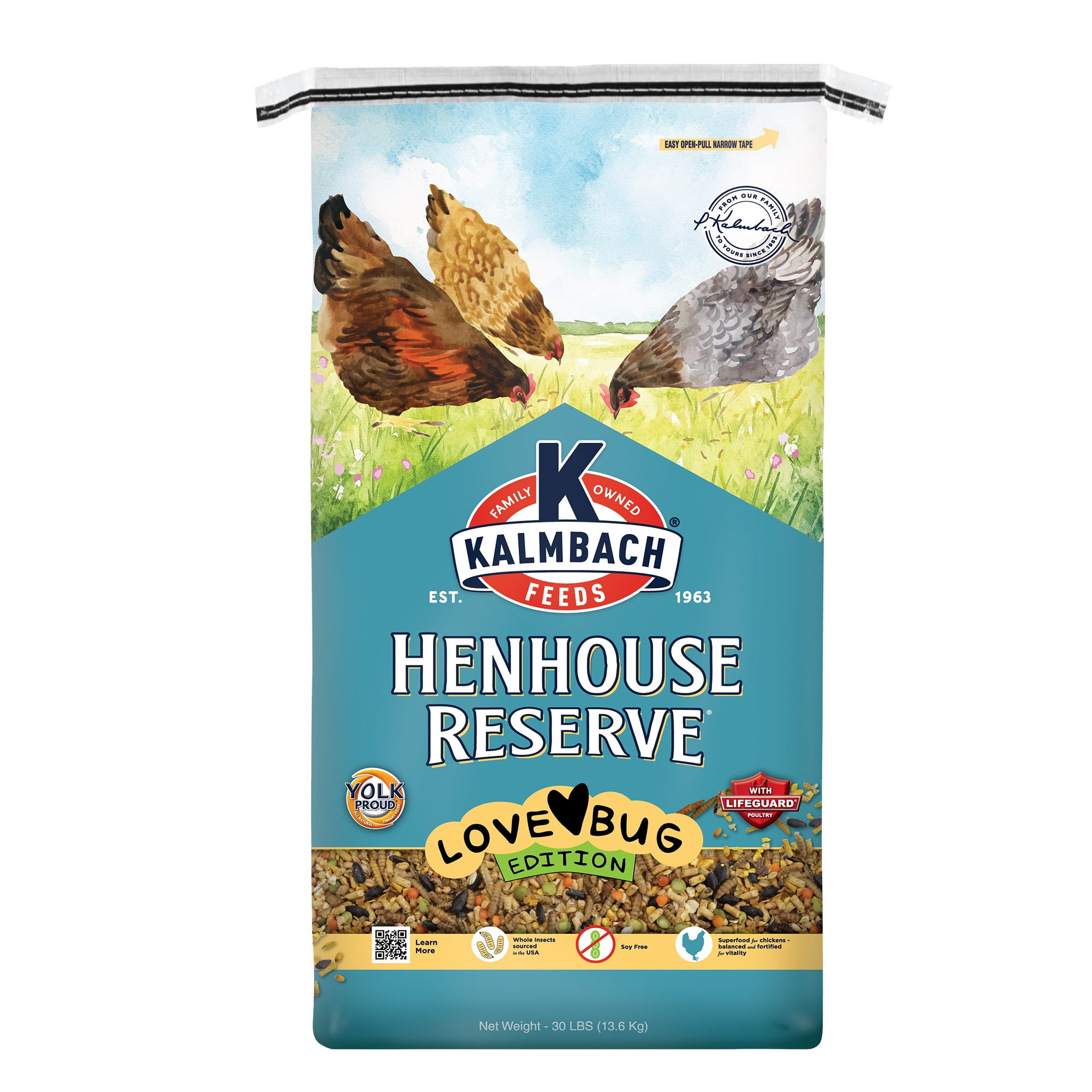 Henhouse Reserve Lovebug Soy Free for Laying Hens and Poultry, 30 lb bag
