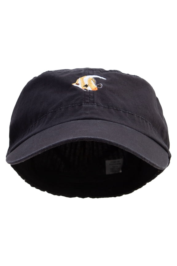 Heniochus Logo Embroidered Big Size Fitted Ripstop Cotton Military Army Cap - Black 2XL-3XL