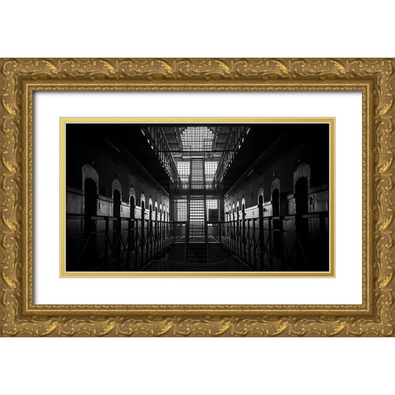 Henk van Gog 24x15 Gold Ornate Wood Framed with Double Matting Museum Art Print Titled - Prison 2