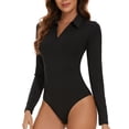 thumbnail image 1 of Henley Bodysuit for Women Long Sleeve Tops Bodysuits Dressy Blouse Casual, 1 of 7