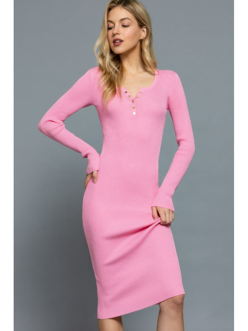 navy knit dress midi Self-Portrait - Navy Viscose Knit Midi Dress