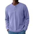 thumbnail image 1 of Henley Neck T-Shirt Men Basic Breathable Men's Long Sleeve Tops Tee Shirts Spring Casual Solid Color Button T Shirts, 1 of 4