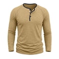 thumbnail image 1 of Henley Shirt for Men Long Sleeve Solid Color Loungewear Sleep Pajama Top Casual Fall Pullover Dad Gifts, 1 of 6