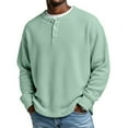 thumbnail image 1 of Henley Shirts For Men Long Sleeve Waffle Knit Tops Button Henley Neck T-Shirts, 1 of 4