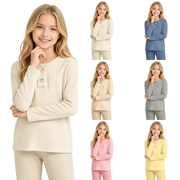 Henley Shirts Girls Boys Textured Button Down Pullover Casual Long Sleeve Trendy Cute Tee Fall Festival Party Fashion Clothes 1-15 Y