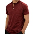 thumbnail image 1 of Henley Shirts for Men Crewneck Short Sleeve Button Down Shirt with Pocket Lightweight Casual Basic Blouses Going Out Tops 2026 Summer Beach Vacation Outfits, 1 of 8