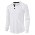 thumbnail image 1 of Henley Shirts for Men Breathable Waffle Knit Sweatshirt Bodybuilding Pullover Plain Long Sleeve T-Shirt Tops, 1 of 5