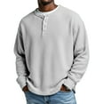 thumbnail image 1 of Henley Shirts for Men Casual Relaxed Fit Long Sleeve Pullover Waffle Knit Tees, 1 of 4