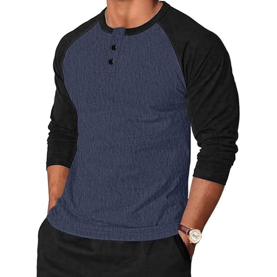 Henley Shirts for Men Long Sleeve Workout Top Athletic Casual Compression Fit Pullover Tops