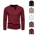 thumbnail image 1 of Henley Shirts for Men Spring Fall Casual Soft Comfortable Long Sleeve Plain Basic Shirt Pullover Undershirt, 1 of 4