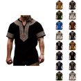 thumbnail image 1 of Henley Shirts for Men Summer Casual Retro Print Short Sleeve T Shirts for Man Renaissance Top Party Wear, 1 of 5