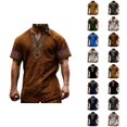thumbnail image 1 of Henley Shirts for Men Summer Casual Retro Print Short Sleeve T Shirts for Man Renaissance Top Party Wear, 1 of 5