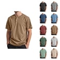thumbnail image 1 of Henley Shirts for Men Summer Casual Short Raglan Sleeve Crewneck Relaxed Fit Athletic Tshirts Mens Tees, 1 of 5
