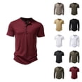 thumbnail image 1 of Henley Shirts for Men Summer Plain Casual Short Sleeve Mens T-Shirts Dress Shirts, 1 of 5