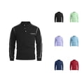 thumbnail image 1 of Henley Shirts for Men with Pocket Summer Casual Crew Neck Long Sleeve Waffle Weave T Shirts for Man Basic Tops, 1 of 4