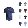 thumbnail image 1 of Henley Shirts for Men with Pocket Summer Casual Solid Short Sleeve Mens T-Shirts Renaissance Top, 1 of 4