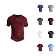 thumbnail image 1 of Henley Shirts for Men with Pocket Summer Casual Solid Short Sleeve Mens T-Shirts Renaissance Top, 1 of 4