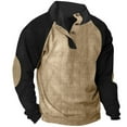 thumbnail image 1 of Henley Sweatshirts for Men Corduroy Sweatshirts,Mens Long Sleeve Waffle Henley Shirts Big and Tall Loose Button Collar Vintage Corduroy Pullover Tops with Elbow Patches, 1 of 3