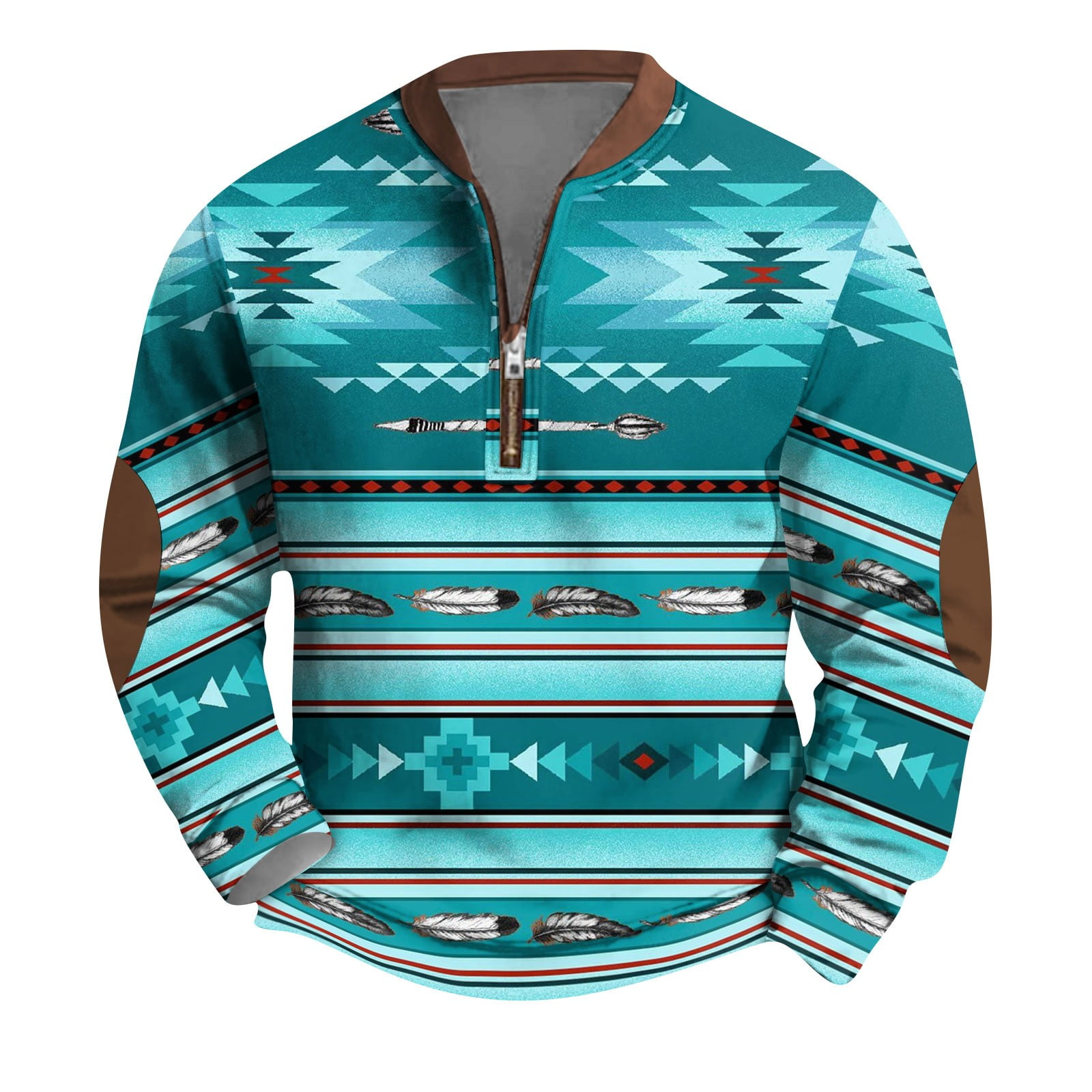 Henley Sweatshirts for Men Stand Collar Half Zip Pullover Tops Long