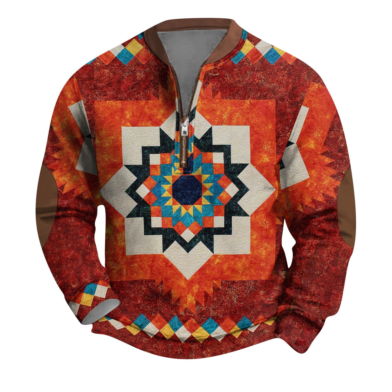 Henley Sweatshirts for Men Stand Collar Half Zip Pullover Tops Long