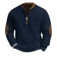 Henley Sweatshirts for Men Stand Collar Half Zip Shirts Long Sleeve