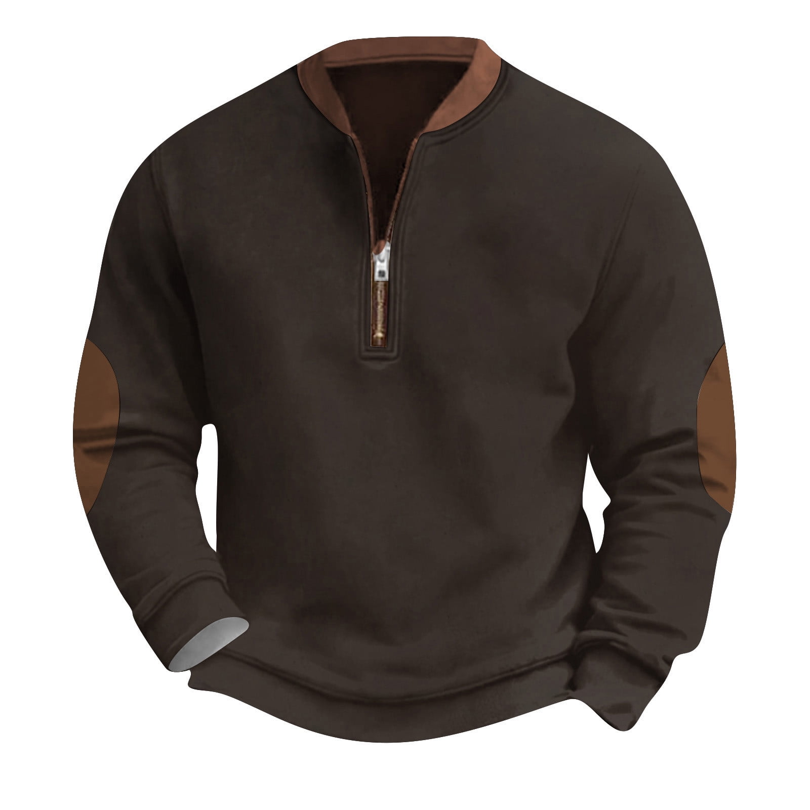 Henley Sweatshirts for Men Stand Collar Half Zip TShirts Long Sleeve