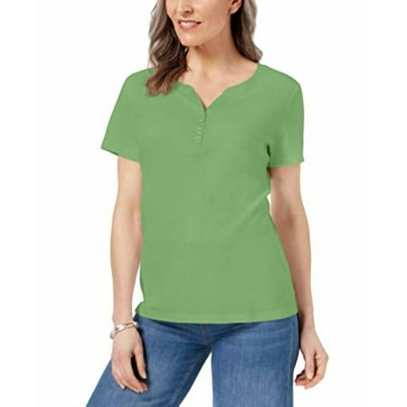Henley T-Shirt Green Meadow XS