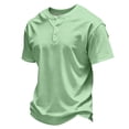 thumbnail image 1 of Henley T Shirts Men Short Sleeve Solid Color Three Button Casual Basic Tee 2XL, 1 of 5