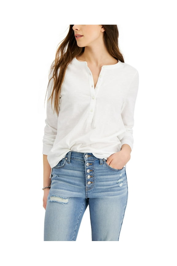Henley Top Bright White PXL