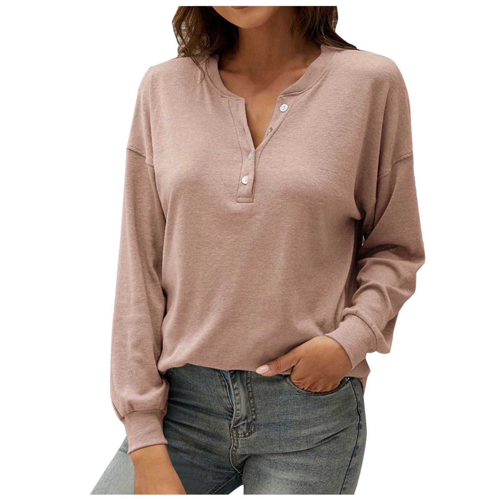  Women's Fall Print V Neck Loose Long Sleeve Comfortable  Breathable T-Shirt Lightweight Pullovers Sweatshirts : Clothing, Shoes &  Jewelry