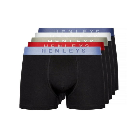 Henleys Mens Blackiris Boxer Shorts (Pack of 5)