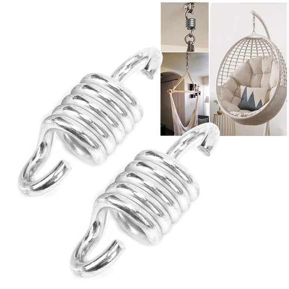 Henmomu Hardware Dual Hooks,2Pcs 8mm Hanging Porch Swing Spring Heavy Duty Hammock Chair Swing Dual Hooks