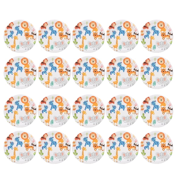Henmomu Round Cartoon Paper Plates,Party Paper Plates,20Pcs Cartoon Animal Paper Plates Tabletop Round Disposable Snacks Paper Plates For Party