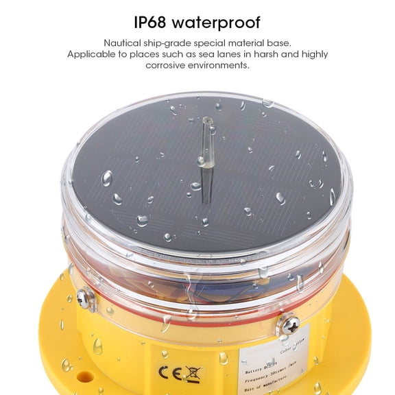 Henmomu Waterproof Solar Ship Light,Solar Power Sidelight IP68 Waterproof LED Ship Marine Dock Barge Beacon Flashing Light 360? Lighting,Barge Beacon Light